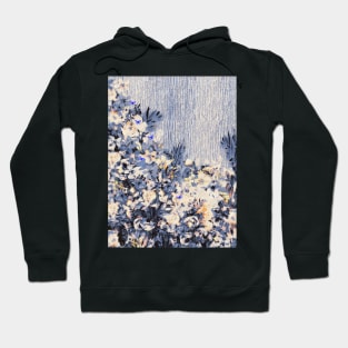 Floral and Crumpled Crepe Pattern Hoodie